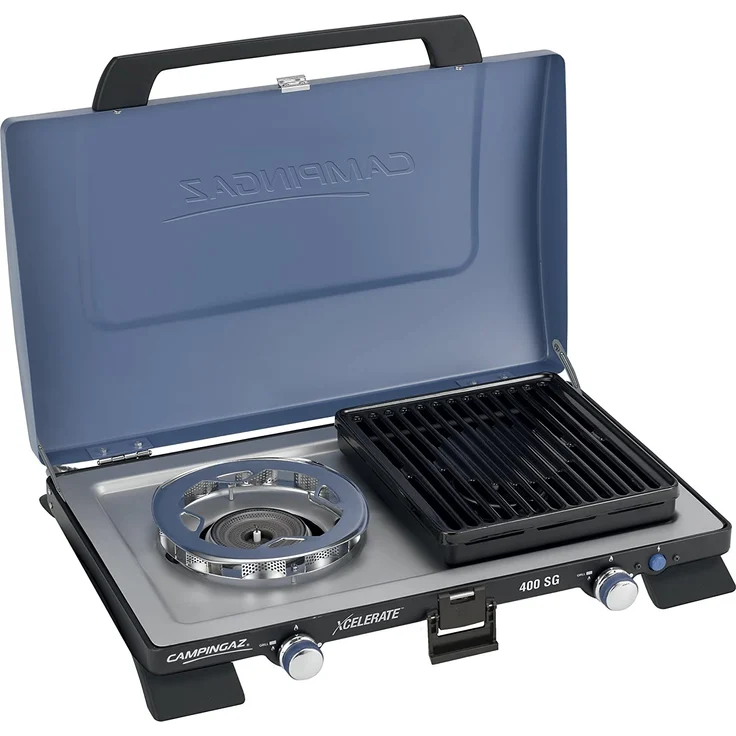 Campingaz 400 SG Gasgrill klein, elektronisch, blau, mit Deckel, 2.200 Watt – Bild 2