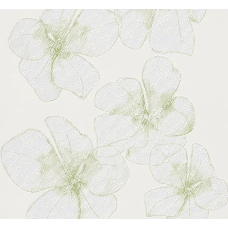 Jette Vliestapete Livingwalls Grün Weiß Floral 959882
