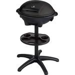 SENYA Elektrischer Standgrill 2in1 Tischgrill mit abnehmbarem Deckel Alugussplatte regelbares Thermo, schwarzer Deckel