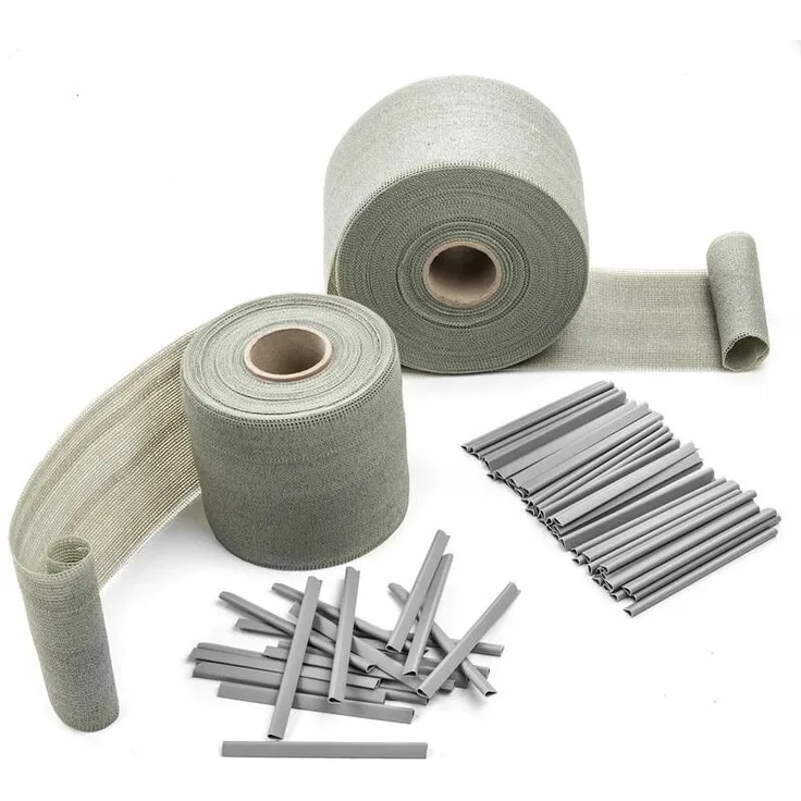 Sichtschutzstreifen Sichtschutz Doppelstabmatten Klemmschienen HDPE 19cm + Clips Grau 70m