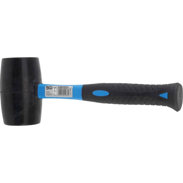 BGS 1963 | Gummihammer mit Fiberglasstiel | schwarzer Kopf | Ø 76 mm | 1200 g