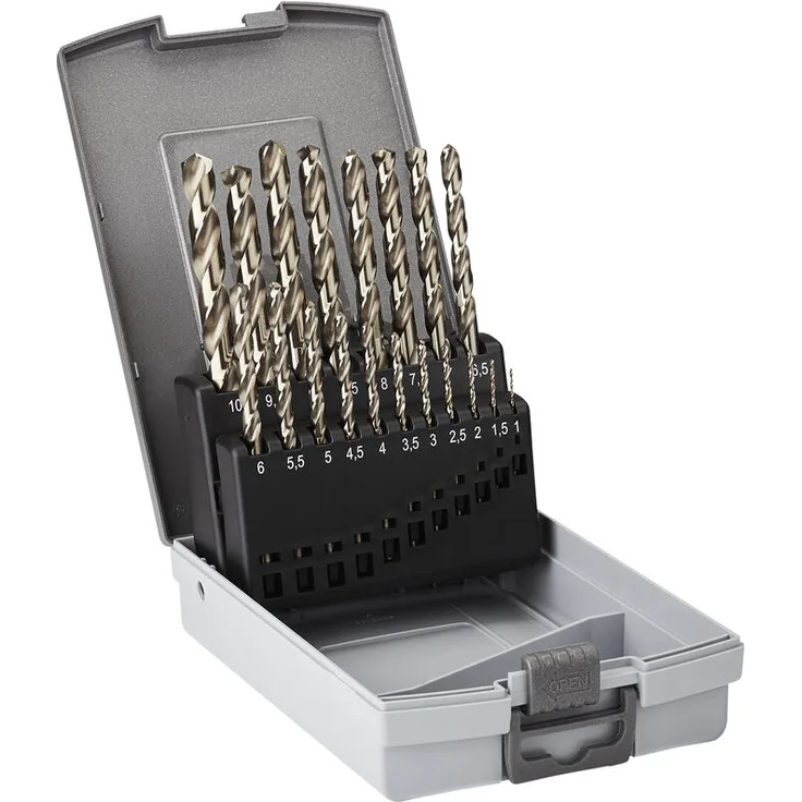 So-tech - Spiralbohrer-Set 19-tlg. Ø 1-10 mm HSS-Co5 DIN 338N, 135° Premium Metallbohrer in Profi-Qualität mit 5% Cobalt-Anteil von SOTECH