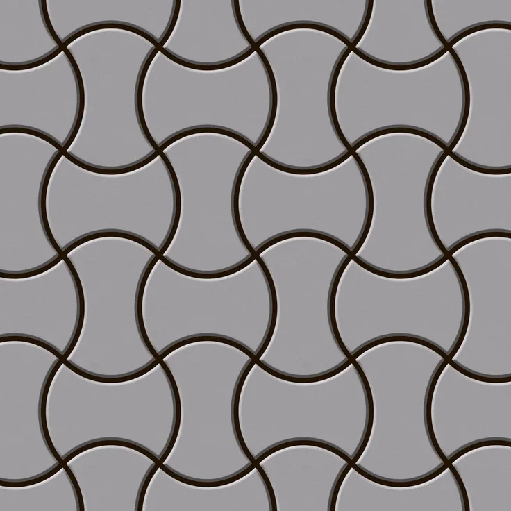 Mosaik Fliese massiv Metall Edelstahl matt in grau 1,6mm stark ALLOY Infinit-S-S-MA Designed by Karim Rashid 0,91 m2