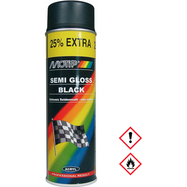 Motip Dupli - Motip Dupli Rallye Schwarz Seidenmatt Spraydose Lack Black 500ml - schwarz