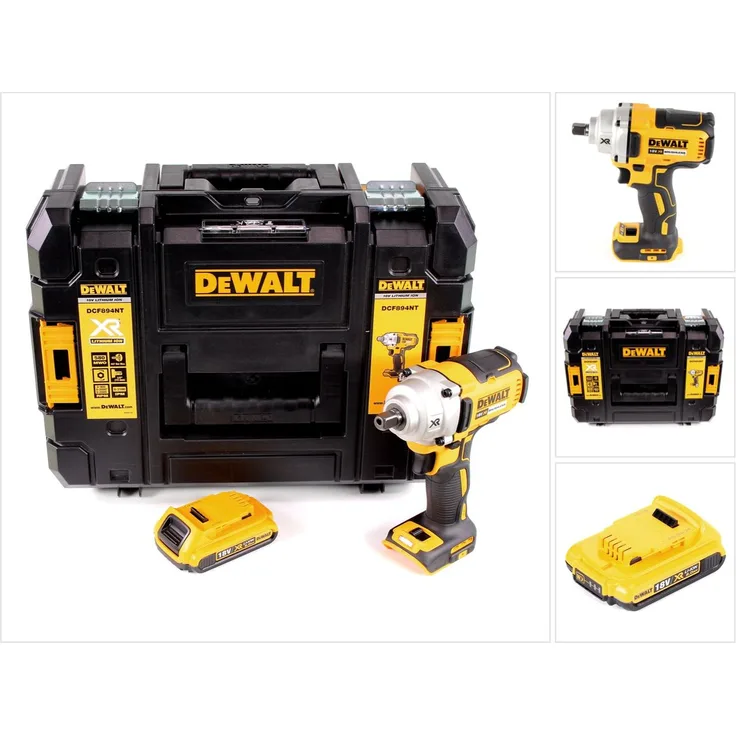 DeWalt DCF 894 NT Akku Schlagschrauber 18V 1-2'' Brushless + 1x Akku 2,0Ah + TSTAK - ohne Ladegerät