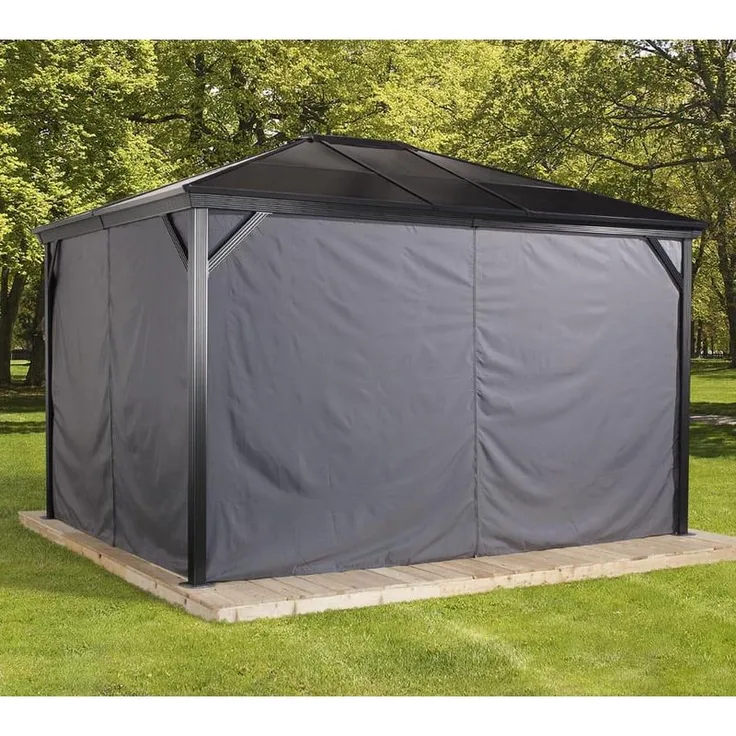 Sojag Pavillon Verona 10x10 Vorhänge Seitenteile Dunkelgrau