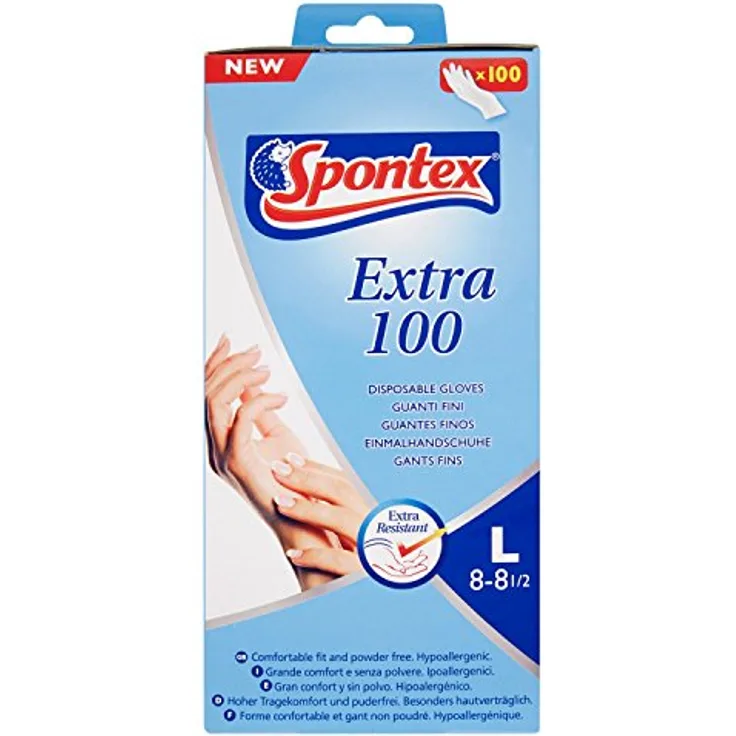 Spontex ext. Vinyl Einweghandschuh Größe 8 100 Stück