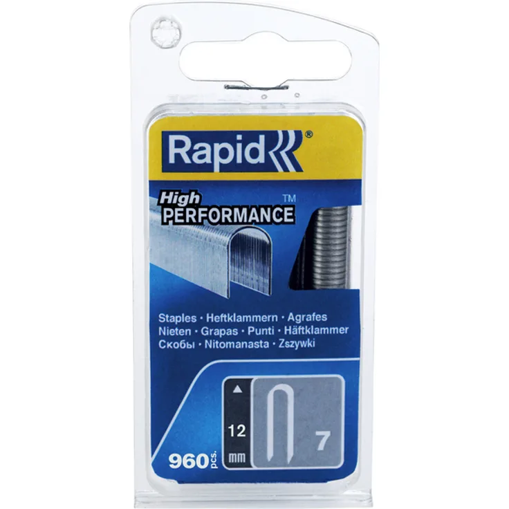 Kabelklammern, 12 mm, Heftklammer Typ 7, 960 St., in Blisterverpackung