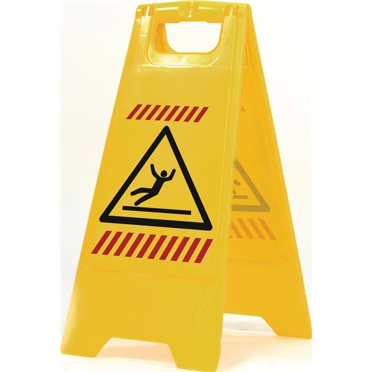 Warnschild Achtung Rutschgefahr Piktogramm B 300xH 570mm signalgelb-schwarz-rot