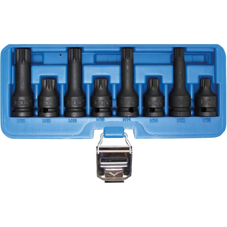 BGS 5381 Kraft-Bit-Einsatz-Satz 12,5 mm (1-2'') Innenvielzahn (für XZN) M12 - M18 8-tlg.
