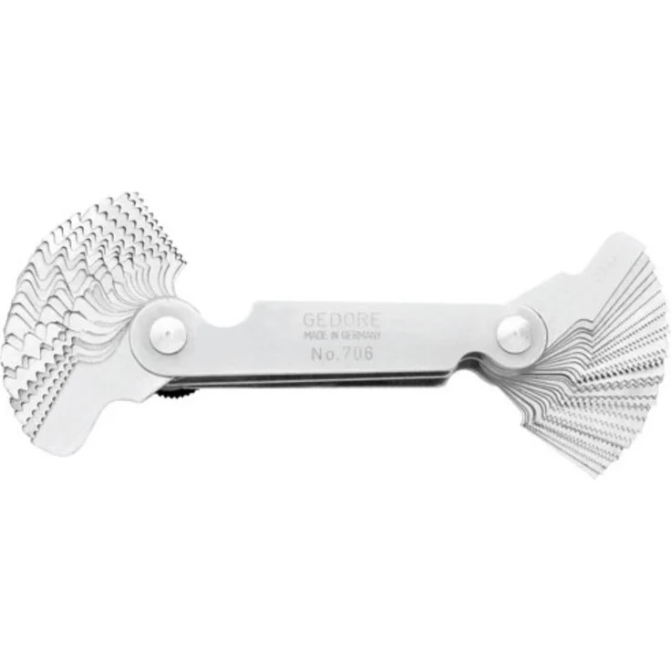 GEDORE Gewindelehre, 52 Blätter, Für metrische und Whitworth-Gewinde, Gut lesbare Größen - Preisvergleich – Bild 1