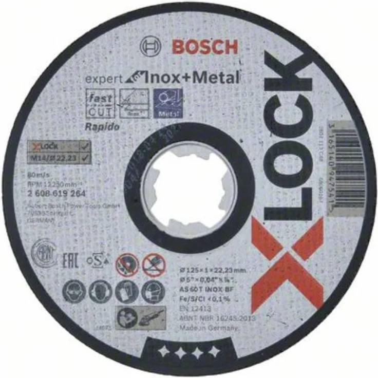 Bosch Professional gerade Trennscheibe Expert (für Inox und Metall, X-LOCK, Ø 125 mm, BohrungsØ: 22,23 mm, Dicke:1 mm) – Bild 1