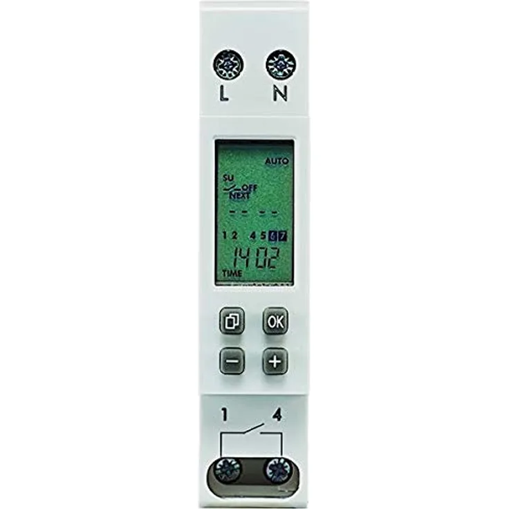Legrand, Zeitschaltuhr MicroRex D11 Basic, digital mit 7 Tages-Programm direkt am Gerät (Reiheneinbau-Zeitschaltuhr für Hutschiene, 1-modulig), 003710