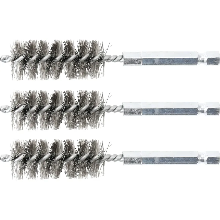 BGS 3078-18-S | Stahlbürste | 3-tlg. | 18 mm | Antrieb Außensechskant 6,3 mm (1-4'') | Loch-Drahtbürsten | für BGS 3078