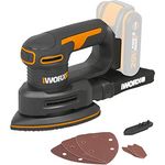 WORX WX822.9 Akku-DreieckschleiferElektrische 20V Schleifmaschine für Holzmöbel Ecken und KantenOhne