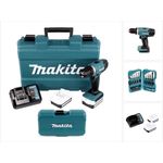 Makita DF347DWE 14.4V Li-ion Akku Bohrschrauber im Transportkoffer mit 2 x 1,5 Ah Akku, Ladegerät und 17 tlg. Bit & Bohrer Set