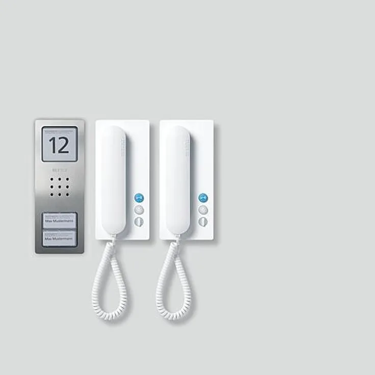 Siedle und Söhne SET CA 812-2 E, W Übertragungstechnik Verkabelt Produktfarbe Edelstahl, Weiß, Platzierung Wand 210008739-00