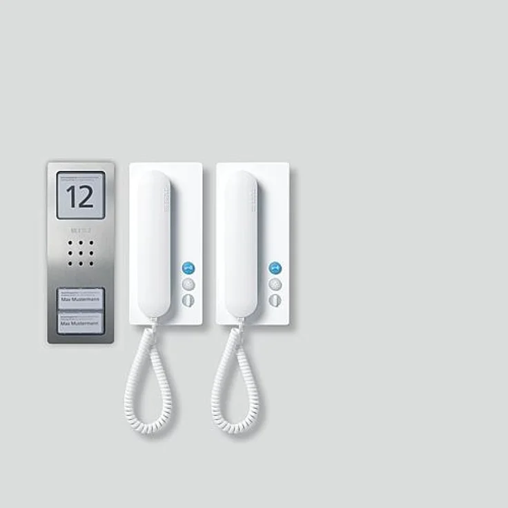 Siedle und Söhne SET CA 812-2 E, W Übertragungstechnik Verkabelt Produktfarbe Edelstahl, Weiß, Platzierung Wand 210008739-00