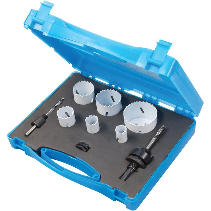 Silverline 595759 HSS-Bi-Metall-Lochsägen für Klempner, 9-tlg. Satz 19, 22, 29, 38, 44 u. 57 mm Durchmesser