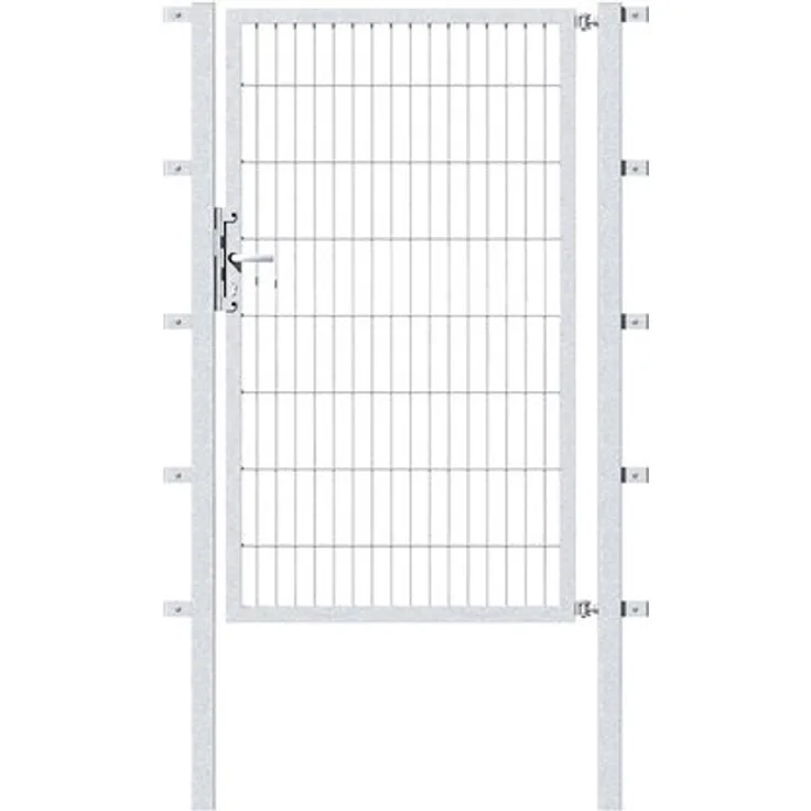 Metallzaun Einzeltor für Doppelstabmatte Feuerverzinkt 180 cm x 100 cm