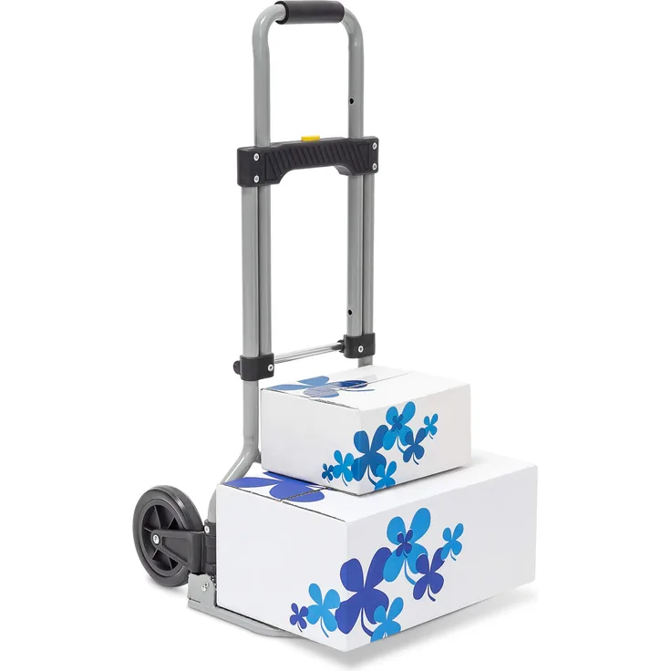Relaxdays Sackkarre klappbar belastbar bis 60 kg HBT ca. 96 x 38 x 37 cm Transportkarre mit ausziehbarem Griff für Umzug, Einkäufe und schwere Kisten höhenverstellbar und platzsparend faltbar, grau