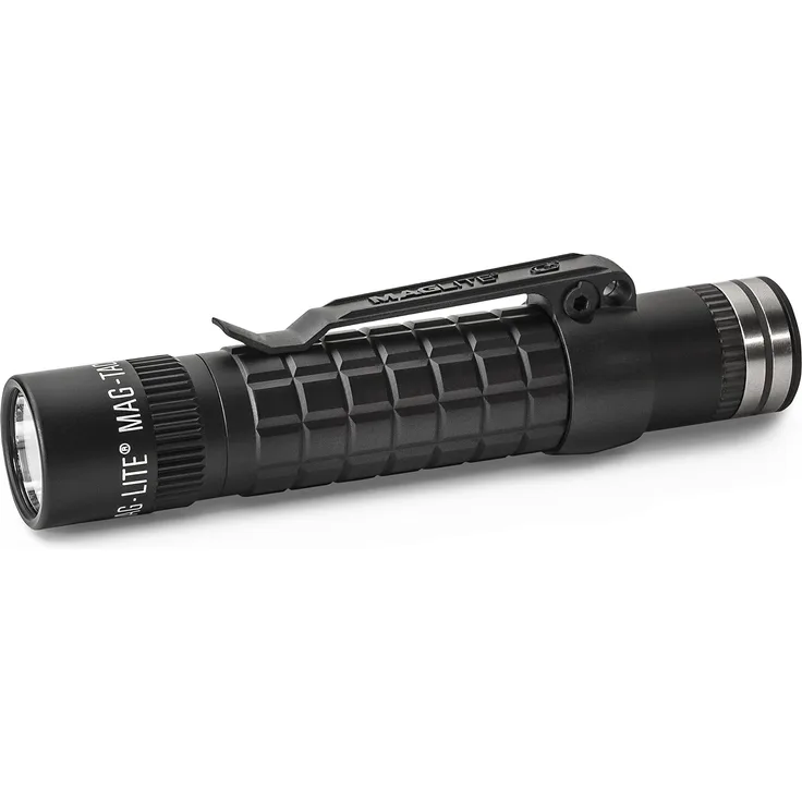 Maglite Stablampe MAG-TAC Rechargeable Plain Bezel, gerader Kopfabschluss, wiederaufladbare LED Stab-Taschenlampe, 533 Lumen, 14,5 cm, schwarz TRM4RE4