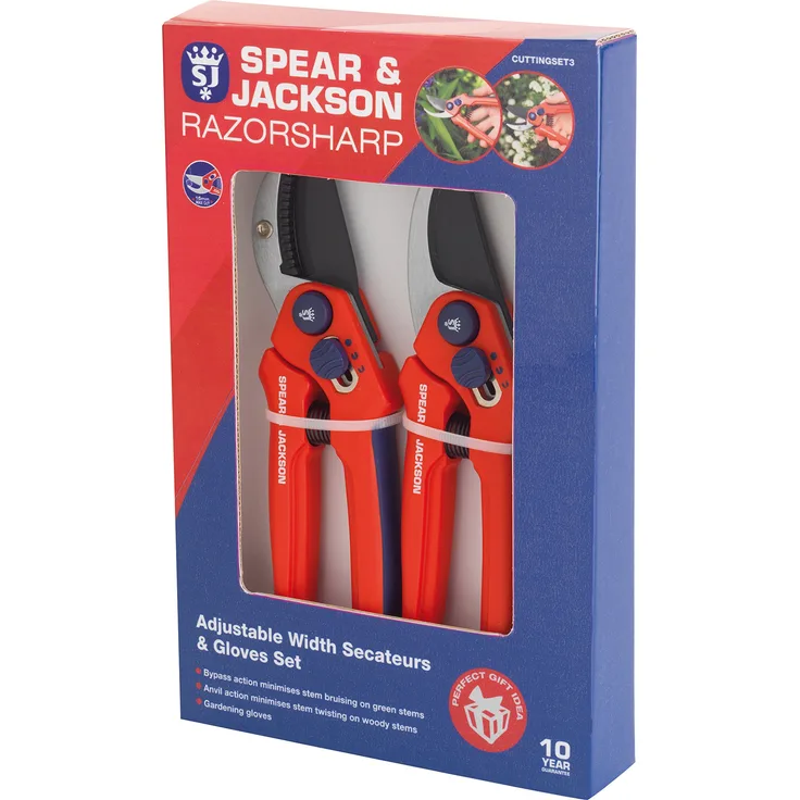 Spear und Jackson Gartenscheren-Set inklusive Handschuhe mittelgroß