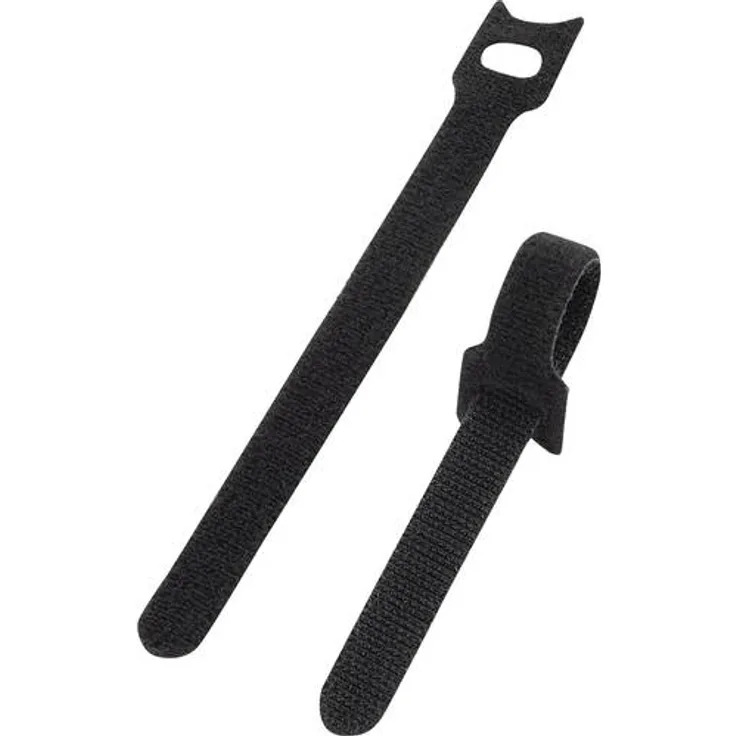 Basetech STD-150 Klettkabelbinder zum Bündeln Haft- und Flauschteil (L x B) 150mm x 13mm Schwarz 10St.