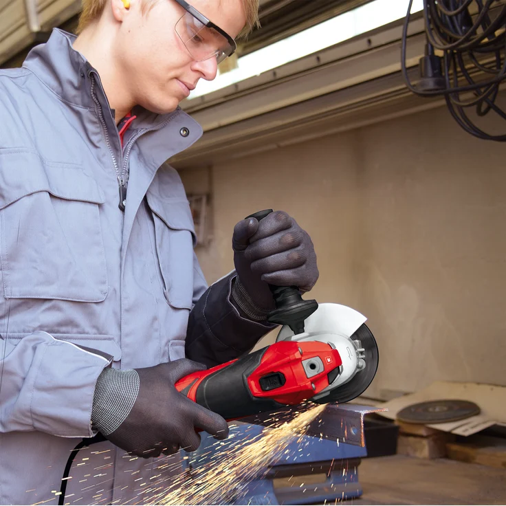 Einhell Winkelschleifer TE-AG 125-750 Kit (750 W, Scheiben-Ã˜ 125 mm, Schlüssel im Zusatzhandgriff, inkl. Dia-Trennscheibe, Scheibenschutz, im Koffer) – Bild 14