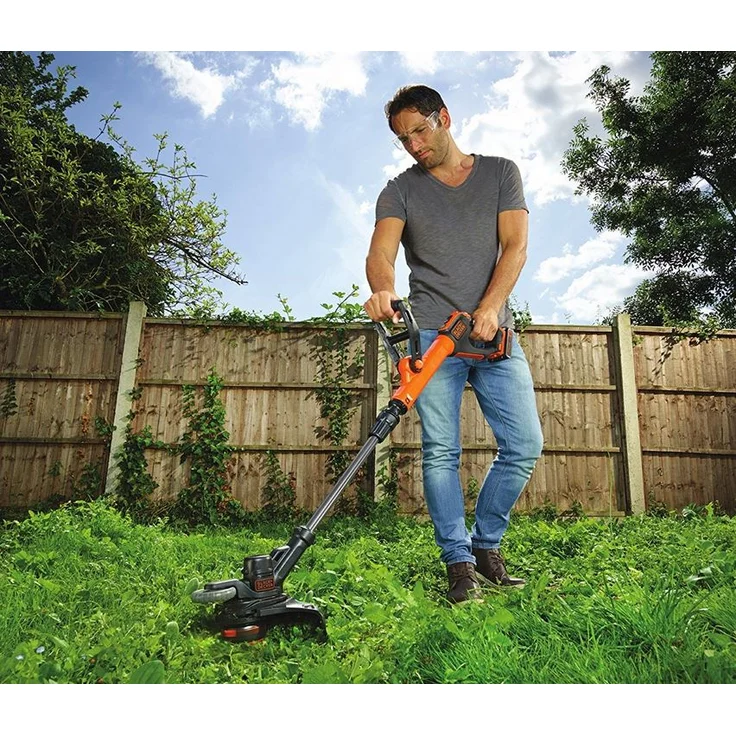 Black+Decker Akku-Rasentrimmer (18V 2,0Ah, 28 cm Schnittbreite, automatische Fadenverlängerung (AFS) für größere Flächen geeignet, ohne Akku und Ladegerät) STC1820PCB – Bild 5