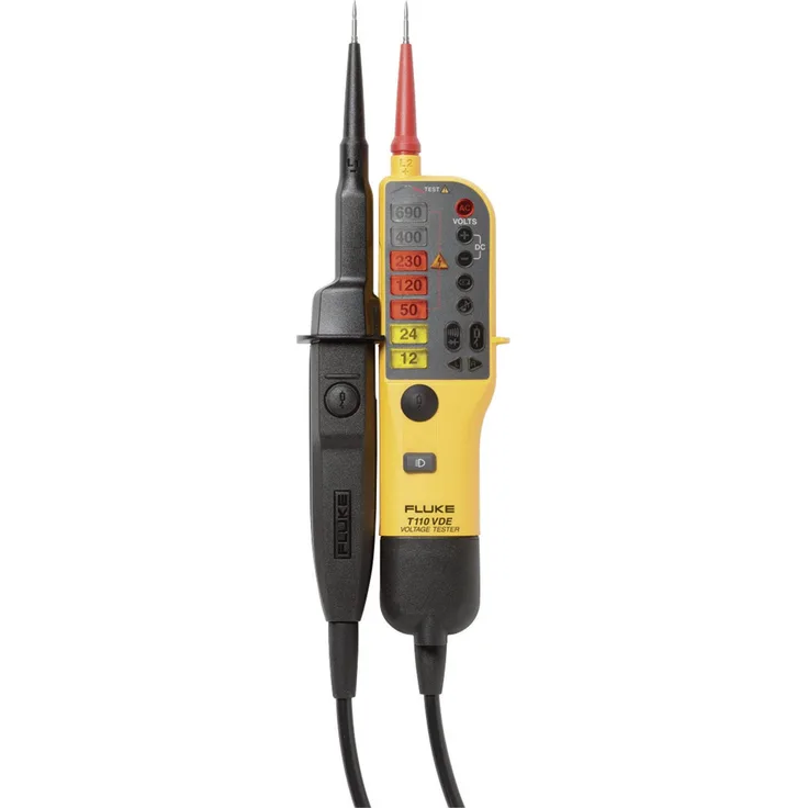 Fluke -T110 Zweipoliger Spannungsprüfer CAT III 690 V, CAT IV 600V LED, Vibration, Akustik