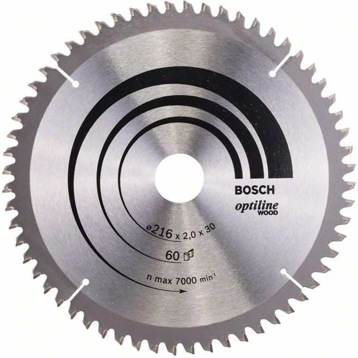 Bosch Professional Kreissägeblatt Optiline Wood (für Holz, 216 x 30 x 2 mm, 60 Zähne, Zubehör Kreissäge) – Bild 1
