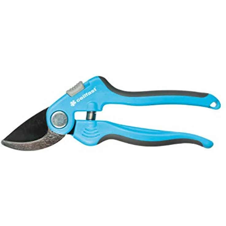 Cellfast Bypass-Gartenschere IDEAL für Abschneiden von frischen Ästen und Trieben mit Regulierung, regulierbarer Durchmesser des Schneidens, Feder aus rostfreiem Stahl, 40-414, Blau mittelgroß