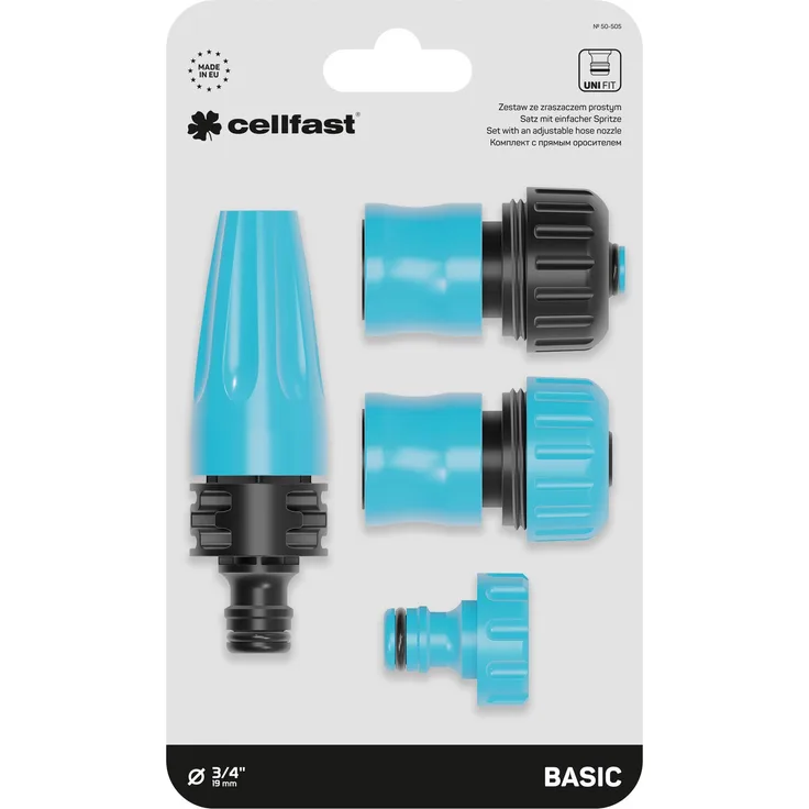 Cellfast Satz mit einfacher Spritze BASIC 3/4 ABS-Kunststoff,hochklassige, ergonomische Brause mit stufenloser Regulierung, 50-505