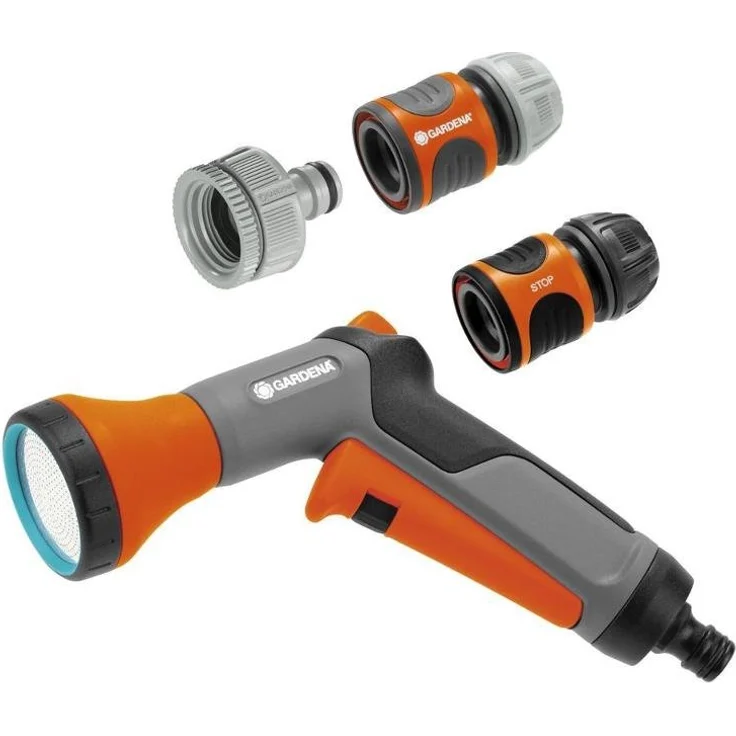 GARDENA Bewässerungsbrause Aktions-Set mit Anschlussteilen für 13 mm- und 15 mm-Schläuche (Inhalt 1 x 18202/5305, 18215, 18213, 18311) – Bild 1