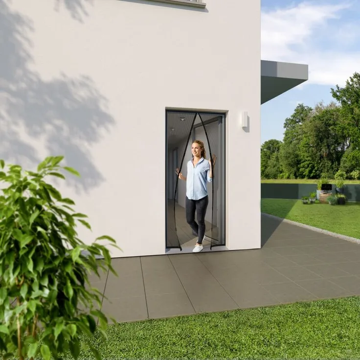 Primaster Insektenschutz Magnetvorhang 95 x 215 cm, schwarz