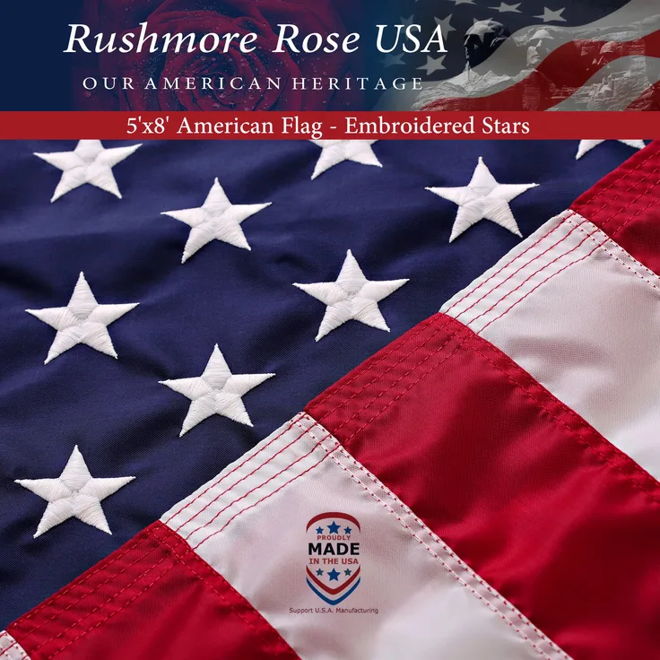 American Flagge: 100% American Made US Flagge eingestickte Sterne und genäht Streifen