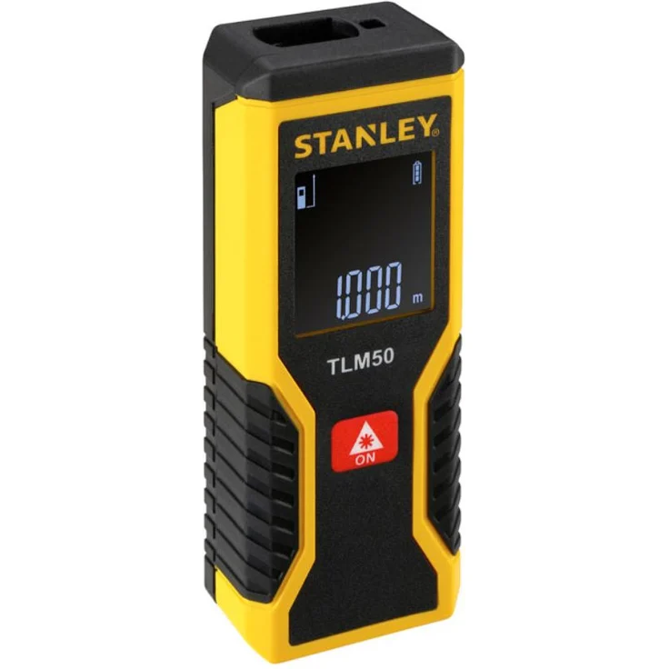 Stanley STHT1-77409 Laser-Entfernungsmesser - Distanzmesser TLM50 (mit Ein-Knopf-Klick-Messung, Messbereich 0,15 m bis 15 m, +-- 3 mm Messgenauigkeit, kompaktes Bi-Material Gehäuse) – Bild 1