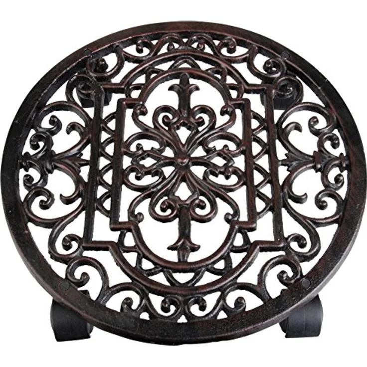 Esschert Design Pflanzenroller, Blumenroller im Antik Stil, rund, Ø ca. 29 cm