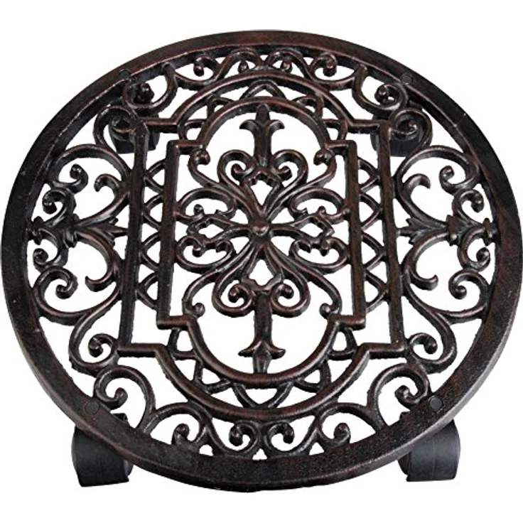 Esschert Design Pflanzenroller, Blumenroller im Antik Stil, rund, Ø ca. 29 cm