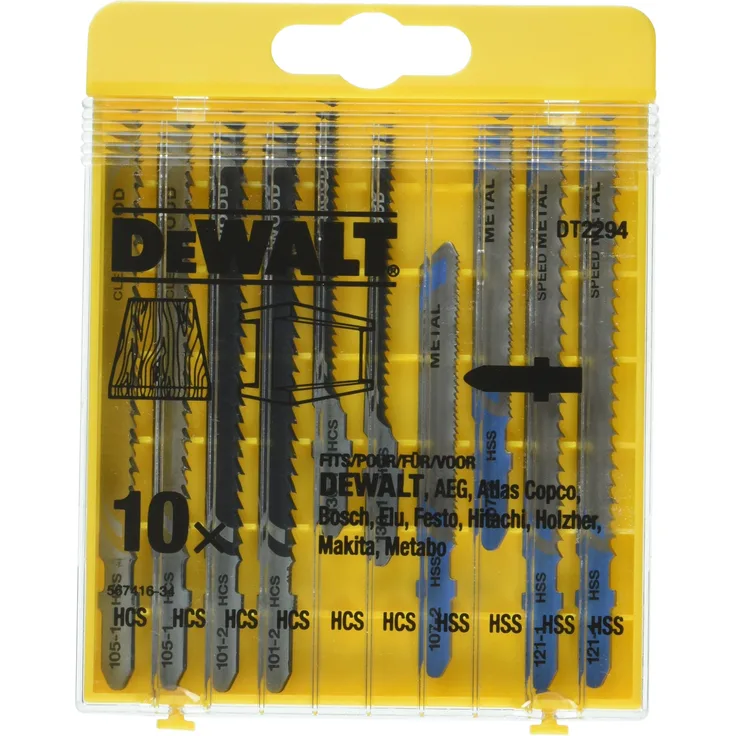 DeWalt HCS Stichsägeblatt-Set (10-tlg., für Holz und Metall) DT2294