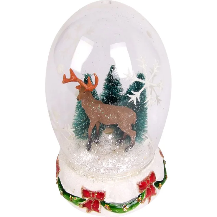 Weihnachts-Glasdeko Schneekugel Weihnachtsdeko Winterdeko Hirsch Tannenbaum