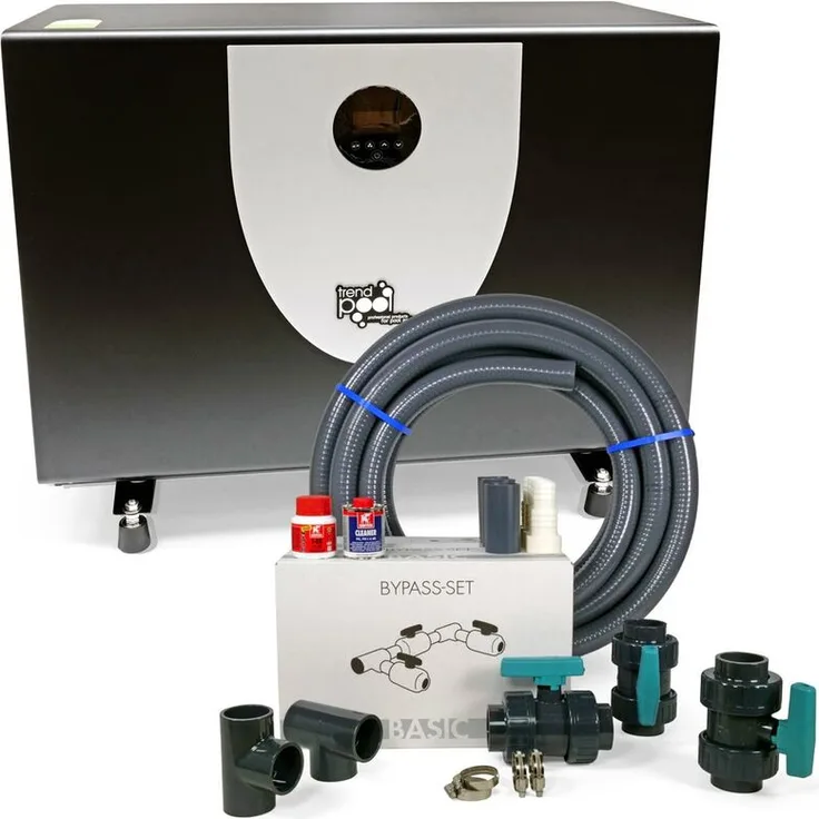 AquaSilence Full Inverter Wärmepumpe 13 kW inkl. Wi-Fi + Bypass-Set Complete