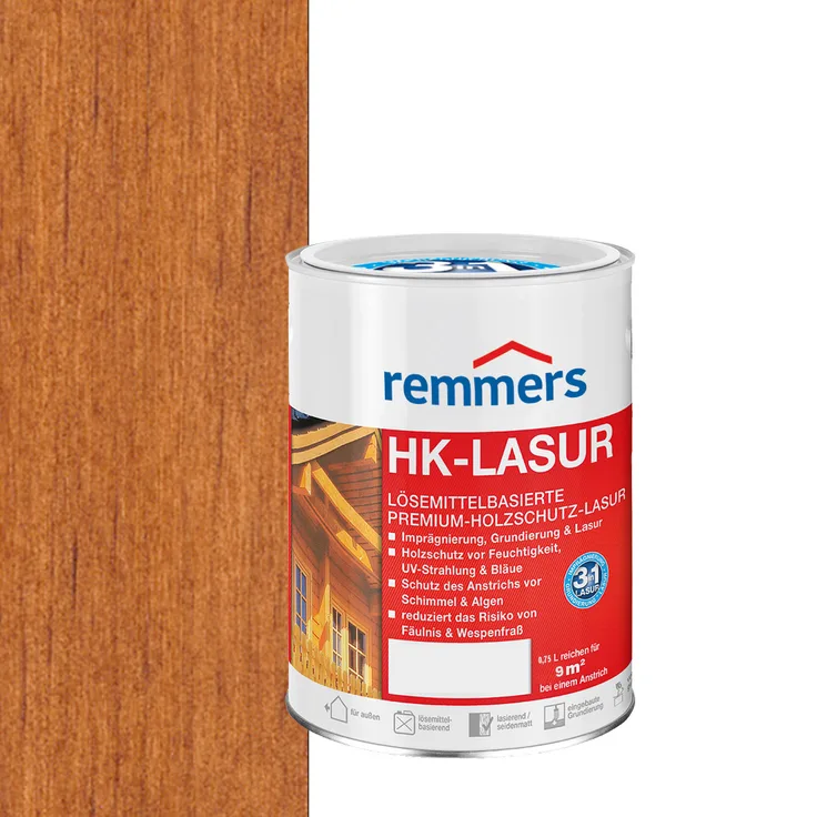 Remmers - Remmers HK-Lasur 0,75 L Eimer Teak - braun