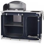 Campart Campingschrank Campingküche mit zwei Aufbewahrungsfächern Spülbecken und Windschutz KI-0753