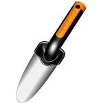 Fiskars Pflanzkelle, Länge 27 cm, Rostfreie Stahl-Kelle, Schwarz-Orange, Premium, 1000727