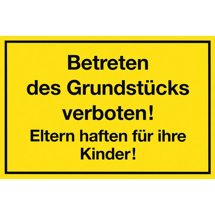 Metafranc Hinweisschild ''Betreten des Grundstücks verboten!'' - 250 x 150 mm - Beschilderung - Verbotsschild - Zutrittsverbot - Privatgrundstück - Grundstückskennzeichnung - 500100
