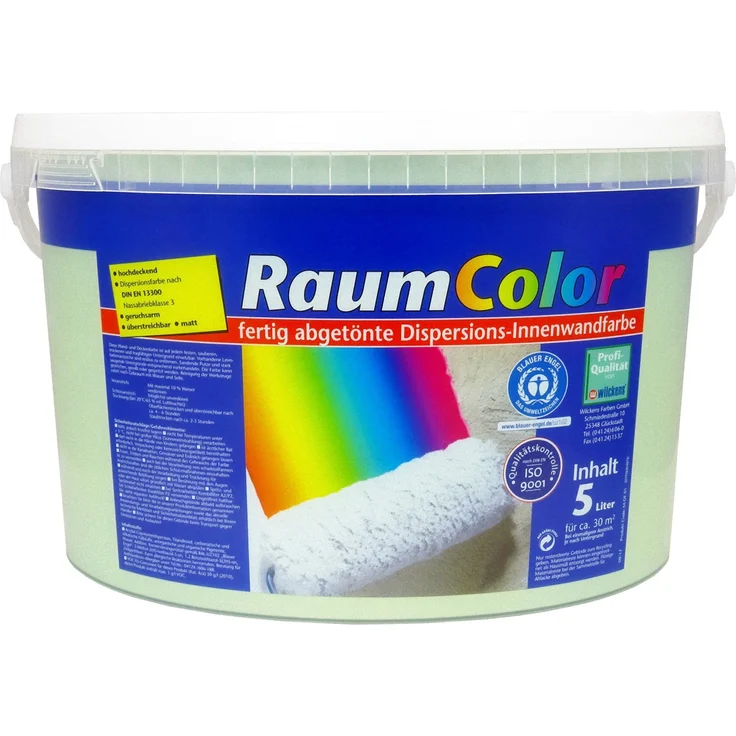 Wilckens - Wilckens 5l Raumcolor Pastellgrün Innenfarbe Wandfarbe hochdeckend matt Farbe - grün – Bild 1