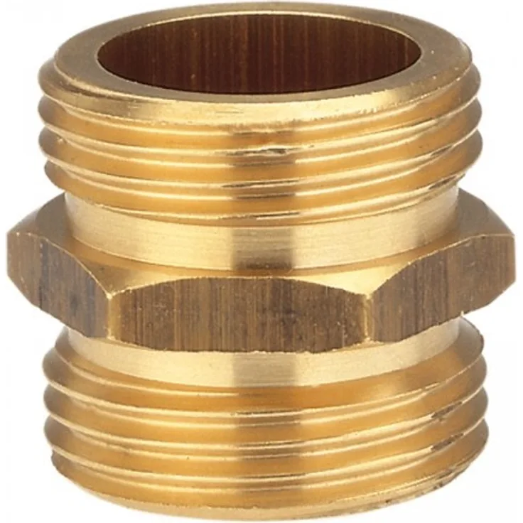 Gardena Messing-Gewindenippel: Messing-Anschlussstück für einen beidseitigen Anschluss an z.B. Pumpen, Rohrgewinde 26.5 mm (G 3-4 Zoll) (7260-20)
