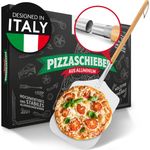 Pizza Divertimento Pizzaschieber Pizzaschaufel aus rostfreiem Aluminium (83 cm)- Praktisches & Robustes Gewinde Pizzaheber mit abgerundeten Kanten
